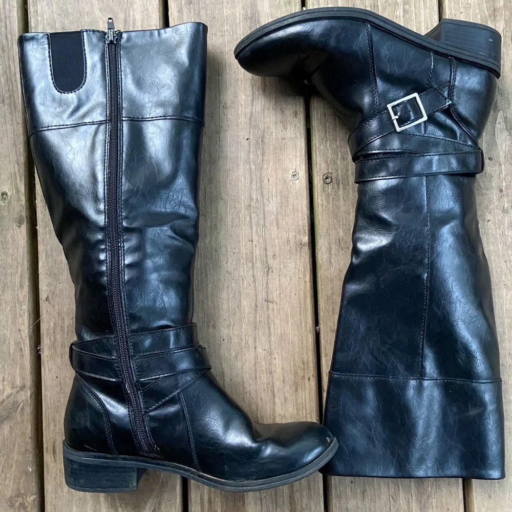 Arizona Delling Riding Boots -Elegant Black Knee-High Women's Boots
